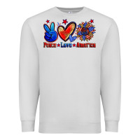 Dove Grey peace love america Premium Sweatshirt - Zillion Design Studio