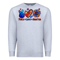 Heather Grey peace love america Premium Sweatshirt - Zillion Design Studio