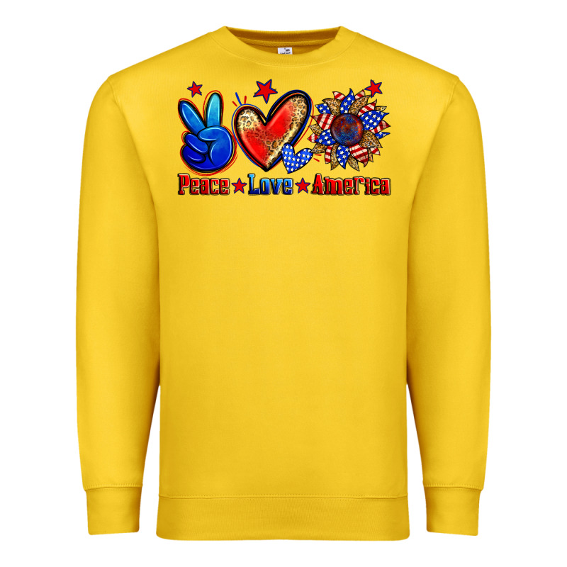 Peace Love America Premium Sweatshirt by Zillion Design Studio | Teevron