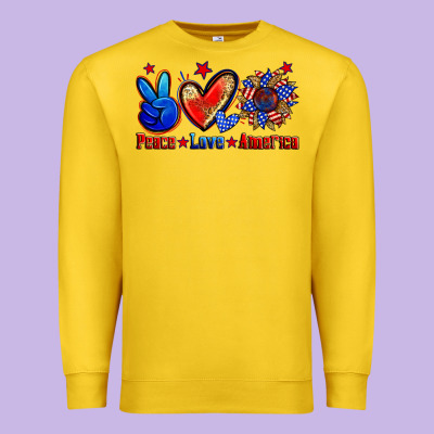 Peace Love America Premium Sweatshirt Designed By Zillion Design Studio