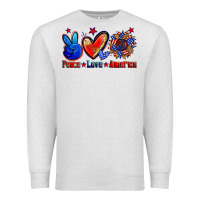 Oatmeal Heather peace love america Premium Sweatshirt - Zillion Design Studio