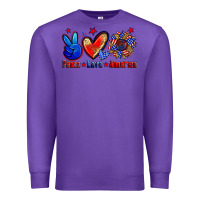 Purple peace love america Premium Sweatshirt - Zillion Design Studio
