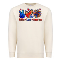 Sandshell peace love america Premium Sweatshirt - Zillion Design Studio