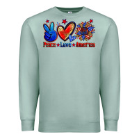 Seafoam peace love america Premium Sweatshirt - Zillion Design Studio