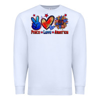 White peace love america Premium Sweatshirt - Zillion Design Studio