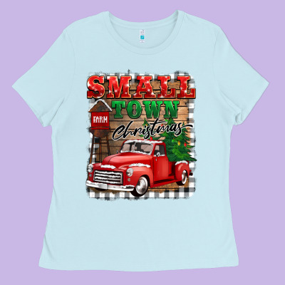 Small Town Christmas Ladies Tee Designed By Barkaloodesign