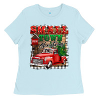 Baby Blue small town christmas Ladies Tee - BarkalooDesign