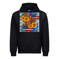 Black usa map with sunflowers and leopard seamless pattern Urban Hoodie - BundleAndBundleShop