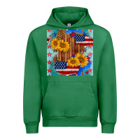 Emerald usa map with sunflowers and leopard seamless pattern Urban Hoodie - BundleAndBundleShop