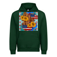 Forest Green usa map with sunflowers and leopard seamless pattern Urban Hoodie - BundleAndBundleShop