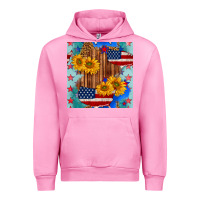 Fuchsia Pink usa map with sunflowers and leopard seamless pattern Urban Hoodie - BundleAndBundleShop
