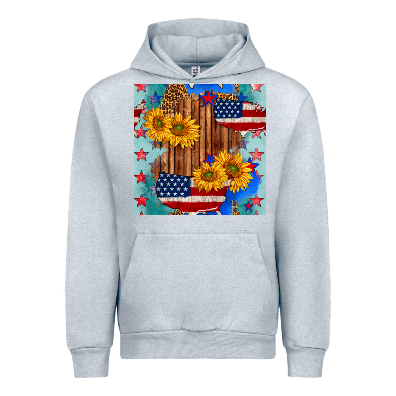 Usa Map With Sunflowers And Leopard Seamless Pattern Urban Hoodie by BundleAndBundleShop | Teevron
