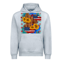 Heather Grey usa map with sunflowers and leopard seamless pattern Urban Hoodie - BundleAndBundleShop