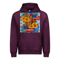 Mauve Wine usa map with sunflowers and leopard seamless pattern Urban Hoodie - BundleAndBundleShop