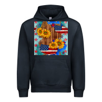 Navy usa map with sunflowers and leopard seamless pattern Urban Hoodie - BundleAndBundleShop