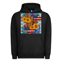 Pigment Black usa map with sunflowers and leopard seamless pattern Urban Hoodie - BundleAndBundleShop