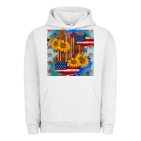 Pigment Lunar Rock usa map with sunflowers and leopard seamless pattern Urban Hoodie - BundleAndBundleShop