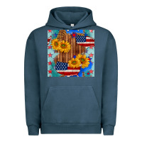 Pigment Midnight Navy usa map with sunflowers and leopard seamless pattern Urban Hoodie - BundleAndBundleShop