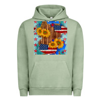 Pigment Oil Green usa map with sunflowers and leopard seamless pattern Urban Hoodie - BundleAndBundleShop