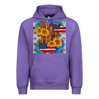 Tulip usa map with sunflowers and leopard seamless pattern Urban Hoodie - BundleAndBundleShop