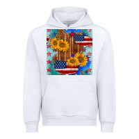 White usa map with sunflowers and leopard seamless pattern Urban Hoodie - BundleAndBundleShop
