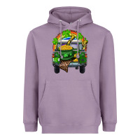 Lavender St Patrick's Day Truck With Pot Of Gold Horseshoe And Rainbow Heavyweight Hoodie - RanaPortraitStore