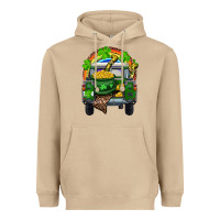 Mushroom St Patrick's Day Truck With Pot Of Gold Horseshoe And Rainbow Heavyweight Hoodie - RanaPortraitStore