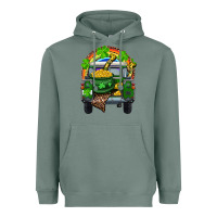Sage St Patrick's Day Truck With Pot Of Gold Horseshoe And Rainbow Heavyweight Hoodie - RanaPortraitStore