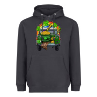 Smoke St Patrick's Day Truck With Pot Of Gold Horseshoe And Rainbow Heavyweight Hoodie - RanaPortraitStore