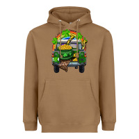 Toasted Coconut St Patrick's Day Truck With Pot Of Gold Horseshoe And Rainbow Heavyweight Hoodie - RanaPortraitStore