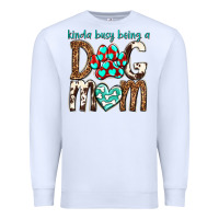White kinda busy being a dog mom Premium Sweatshirt - texasbilliewilder