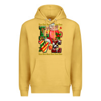 Antique Gold love with coffee cup and christmas lights Premium Hoodie - AdoDesignShop