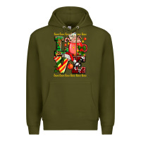 Army Green love with coffee cup and christmas lights Premium Hoodie - AdoDesignShop