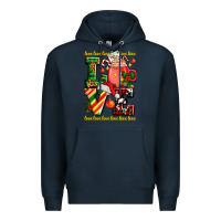 Navy love with coffee cup and christmas lights Premium Hoodie - AdoDesignShop