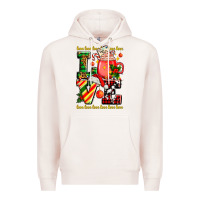 Pale Pink love with coffee cup and christmas lights Premium Hoodie - AdoDesignShop