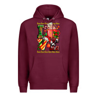 Burgundy love with coffee cup and christmas lights Premium Hoodie - AdoDesignShop