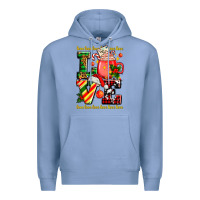 Colony Blue love with coffee cup and christmas lights Premium Hoodie - AdoDesignShop