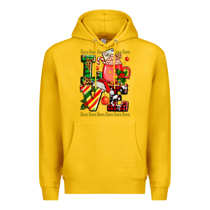 Love With Coffee Cup And Christmas Lights Premium Hoodie by AdoDesignShop | Teevron