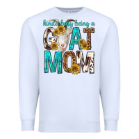 White kinda busy being a goat mom Premium Sweatshirt - texasbilliewilder