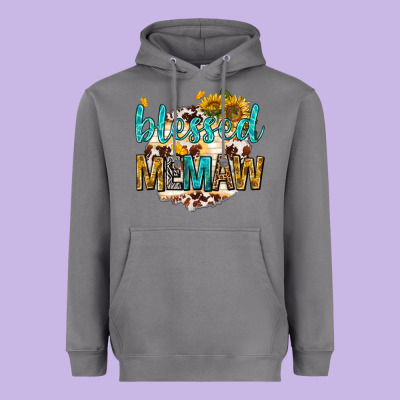 Heavyweight Hoodie blessed memaw with sunflowers