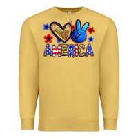 Antique Gold peace love america Premium Sweatshirt - Zillion Design Studio