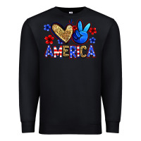 Black peace love america Premium Sweatshirt - Zillion Design Studio