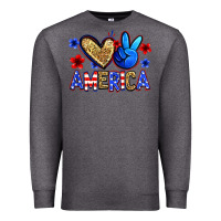Charcoal Heather peace love america Premium Sweatshirt - Zillion Design Studio