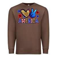 Chestnut peace love america Premium Sweatshirt - Zillion Design Studio