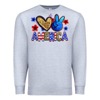 Heather Grey peace love america Premium Sweatshirt - Zillion Design Studio