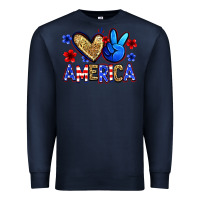 Navy peace love america Premium Sweatshirt - Zillion Design Studio