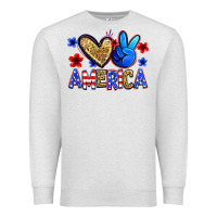 Oatmeal Heather peace love america Premium Sweatshirt - Zillion Design Studio