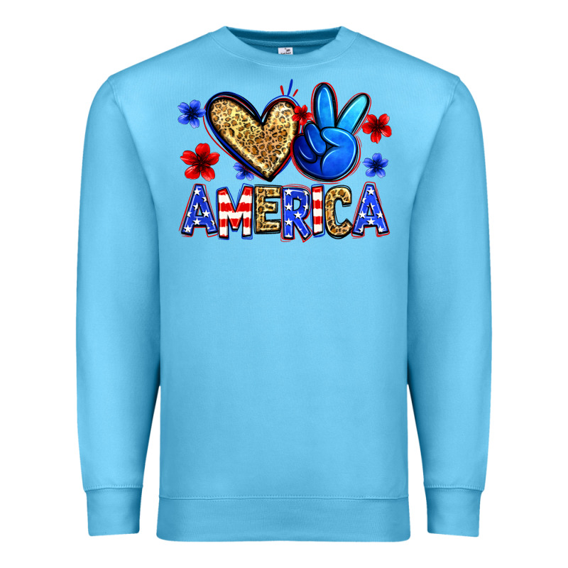Peace Love America Premium Sweatshirt by Zillion Design Studio | Teevron