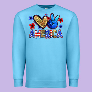 Peace Love America Premium Sweatshirt Designed By Zillion Design Studio