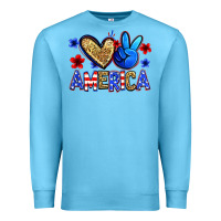 Ocean Blue peace love america Premium Sweatshirt - Zillion Design Studio